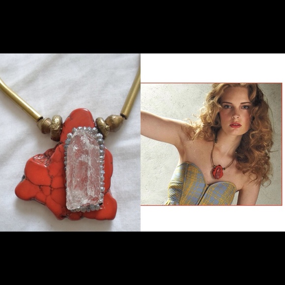 Anthropologie Color Slice Necklace by De Petra NEW