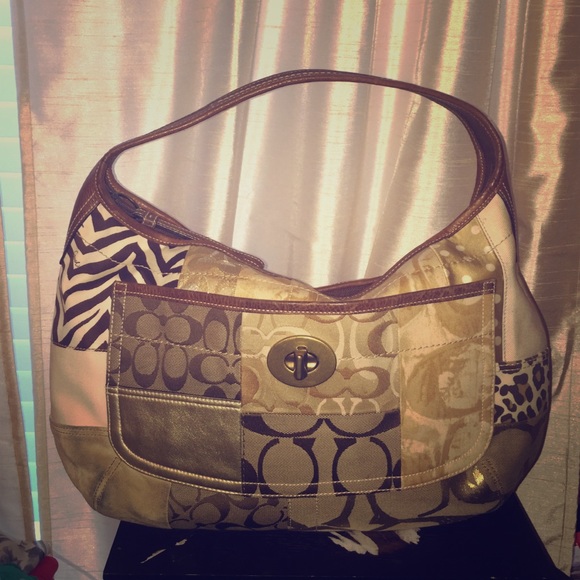 Coach Leather Patchwork Shoulder Bag