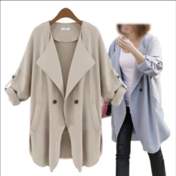 Jackets & Blazers - Blue short trench coat