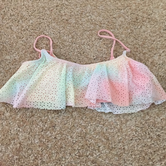 Spaghetti Strap Ruffle Bikini Top