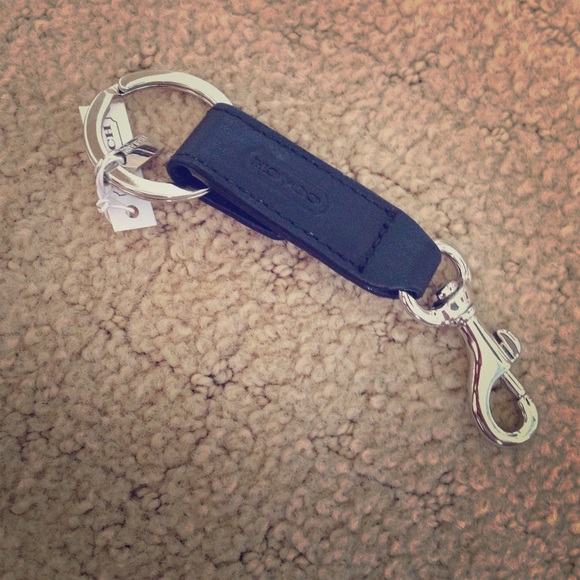 NEW black coach keychain