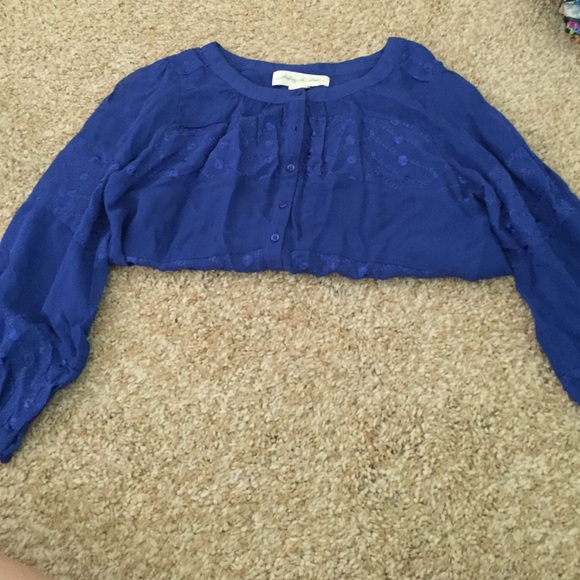 Beautiful sheer royal blue UO top