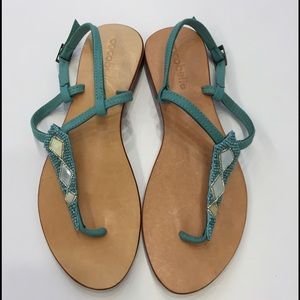 Beaded turquoise sandal