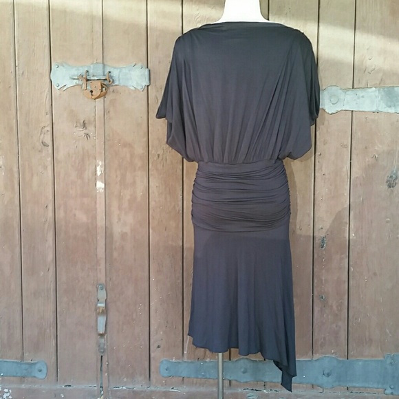 Marciano Dolman-Sleeve Ruched Dress in Black - Picture 2 of 4