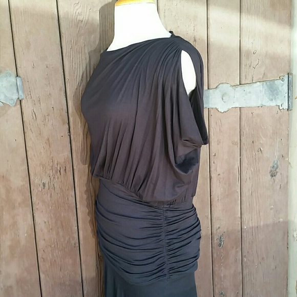 Marciano Dolman-Sleeve Ruched Dress in Black - Picture 4 of 4