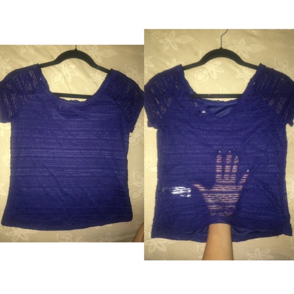 Navy blue textured top