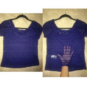 Navy blue textured top