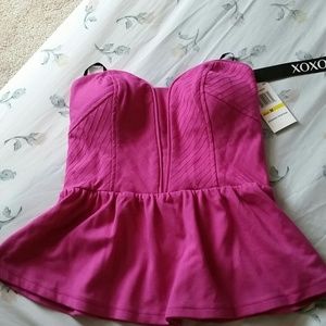 Xoxo Strapless peplum top