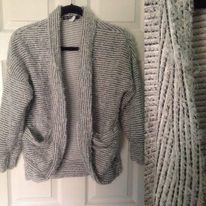 Knit eyelash cardigan