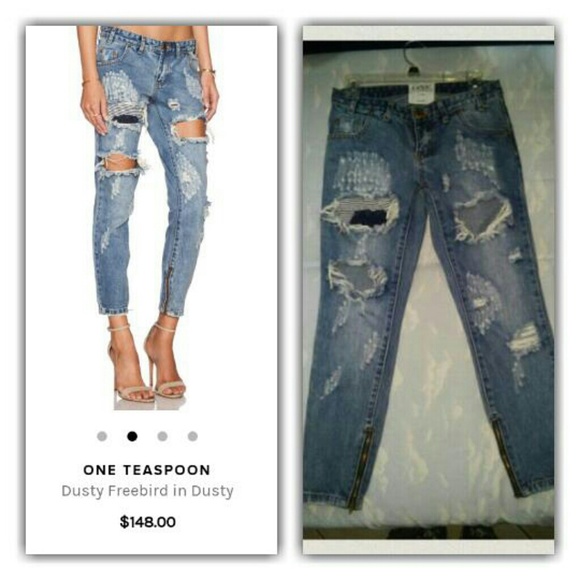 ONE by ONE TEASPOON. TRASHED FREE BIRDS jeans.