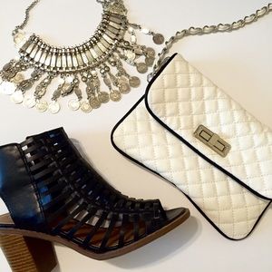 Faux leather quilted purse