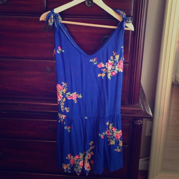 Blue floral romper
