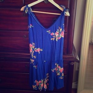 Blue floral romper