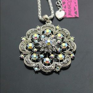 Betsey Johnson Crystal Lace Necklace
