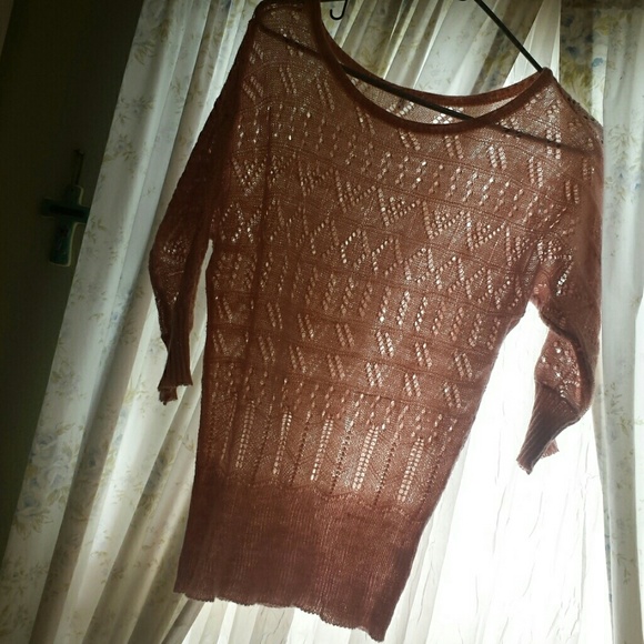 Blush pink/sparkle crocheted sweater