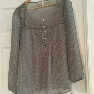 Olive green sheer blouse
