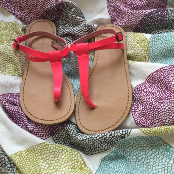 Old Navy Hot Pink Leather Sandals