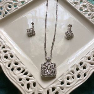 Sterling Silver locket and earring set