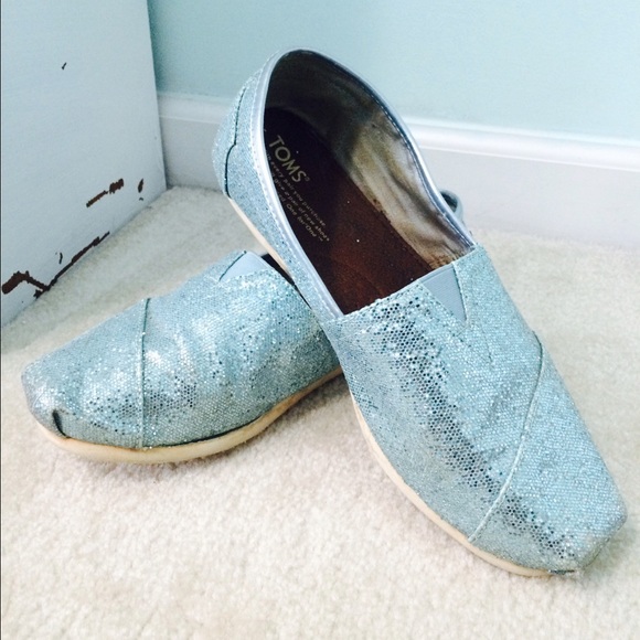 Blue Glitter TOMS