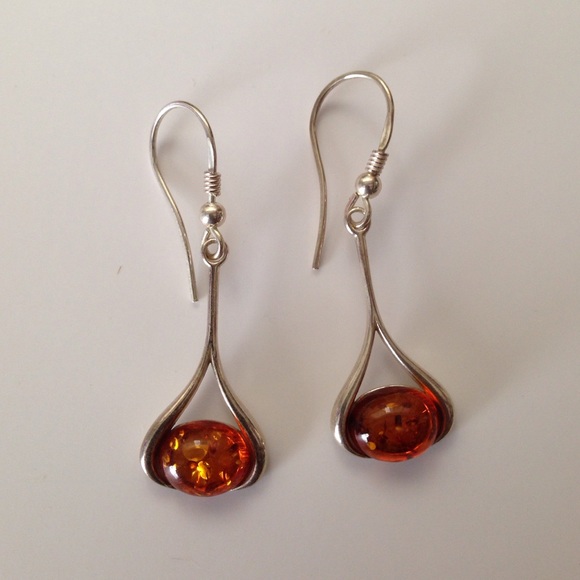 Sterling silver and Amber earrings