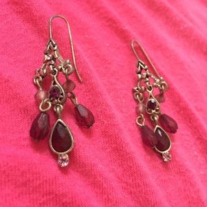 Gold & Purple Beaded Earrings