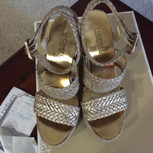 Michael Kors Gold Wedges.