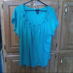 Turquoise flowy shirt