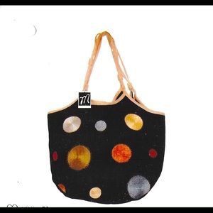 Black Suede Circle Tote