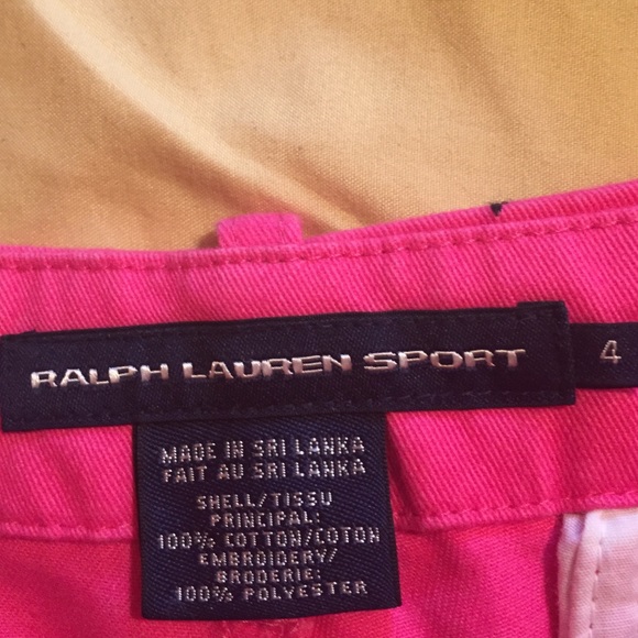 Hot pink shorts with navy blue logo! - Picture 2 of 3