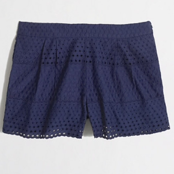 J. Crew Pants - FINAL PRICE❗️J. Crew Navy Eyelet Lace Shorts
