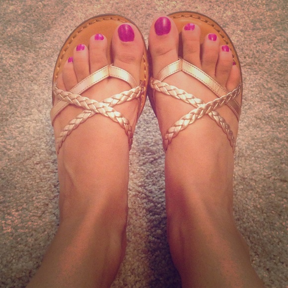 Rose gold sandals