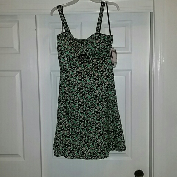 Teal and brown sundress