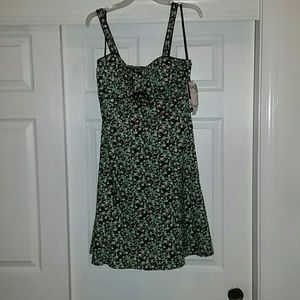 Teal and brown sundress