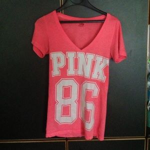 Victoria Secret Pink neon pink v-neck