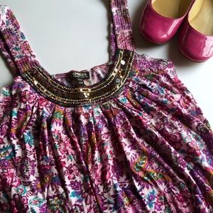 Express floral sequin/beaded tank