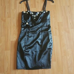 Custom satin dress black