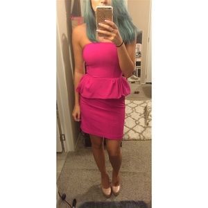 Express hot pink peplum dress