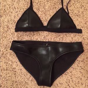 Triangl swimsuit- black patent leather
