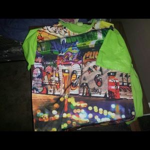 Short sleeve (leather sleeves) t shirt