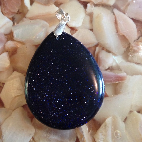 💫Sterling Silver Blue Goldstone Pendant💫