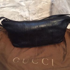 Gucci snake skin pochette black