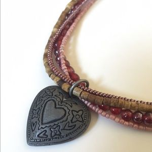 Boho Beaded Heart Necklace