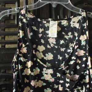 Floral Black Tank