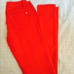 Red skinny jeans