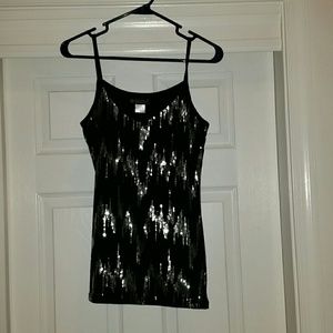 Black and silver sequined shirt