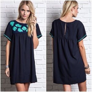Bohemian Goddess Dress in Navy