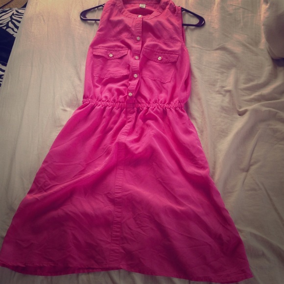 Pink button down sundress