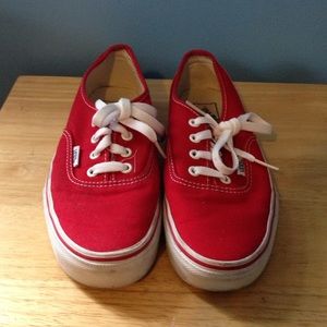 Red Vans. Great condition.