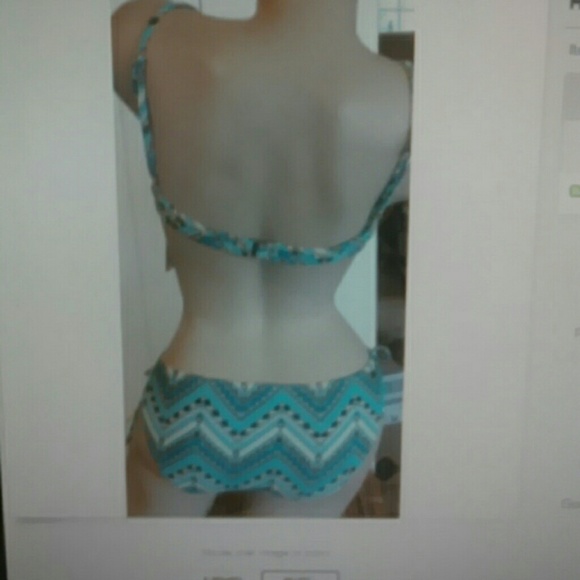 Stunning Turquoise Axtec Print Bathing Suit - Picture 4 of 4