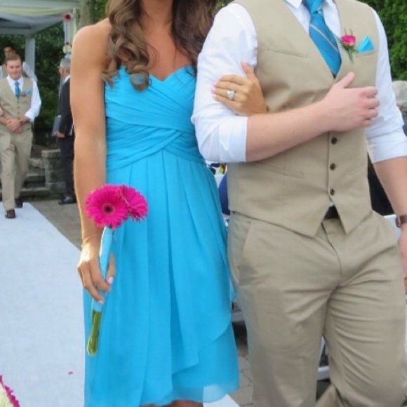 Malibu blue bridesmaid dress